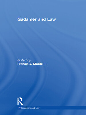 cover image of Gadamer and Law
